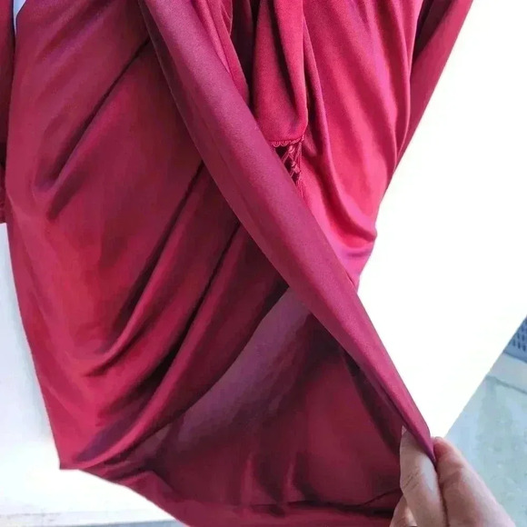 Altuzarra for Target burgundy satin tulip-skirt dress size 2 - Picture 6 of 11